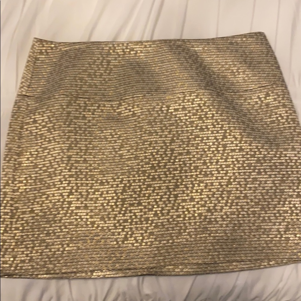 Express Gold Metallic Mini Skirt